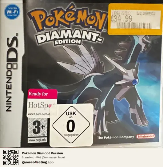 Pokémon Diamond Version Nintendo DS, Germany box front