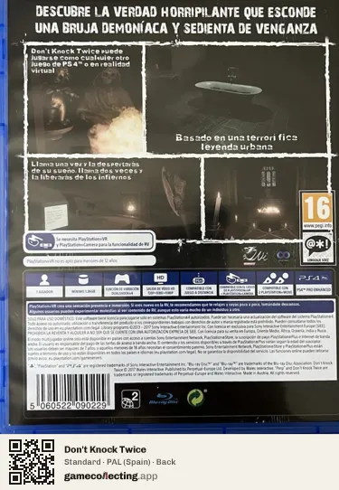 Don't Knock Twice PlayStation 4, Spain box back
