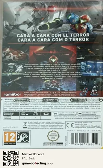 Metroid Dread Nintendo Switch, PAL box back