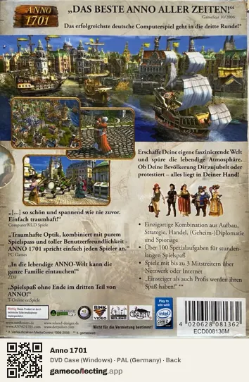 Anno 1701 Computer, Germany box back