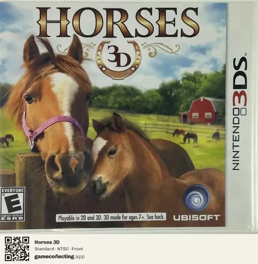 Horses 3D Nintendo 3DS, NTSC box front