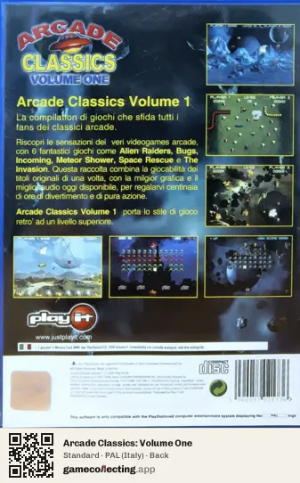 Arcade Classics: Volume One PlayStation 2, Italy box back
