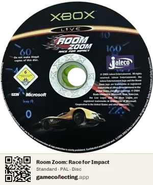 Room Zoom: Race for Impact Xbox, PAL disc