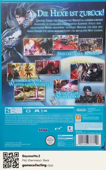 Bayonetta 2 Nintendo Wii U, Germany box back