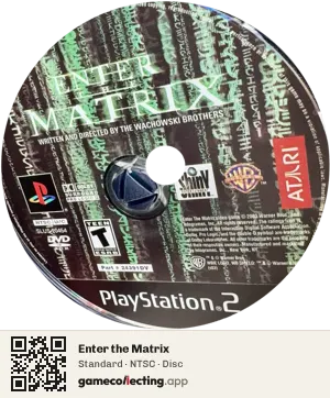 Enter the Matrix PlayStation 2, NTSC disc