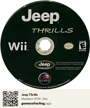 Jeep Thrills Nintendo Wii, NTSC disc