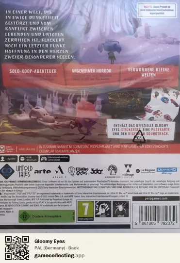 Gloomy Eyes PlayStation 5, Germany box back