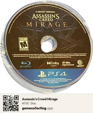 Assassin's Creed Mirage PlayStation 4, NTSC disc