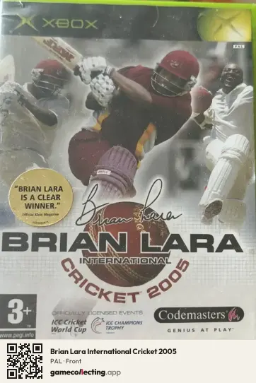Brian Lara International Cricket 2005 Xbox, PAL box front