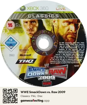WWE SmackDown vs. Raw 2009 Xbox 360, PAL disc