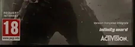 Call of Duty: Infinite Warfare, the PEGI square on its front