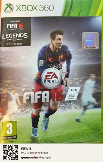 FIFA 16 Xbox 360, Germany box front