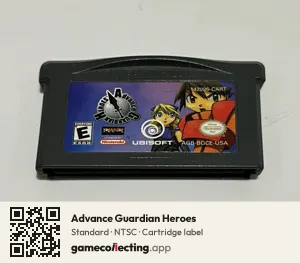 Advance Guardian Heroes Game Boy Advance, NTSC cartridge label