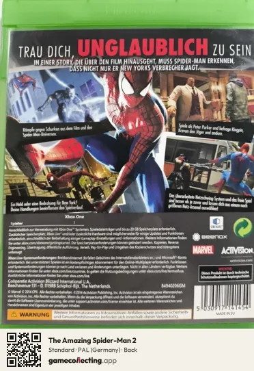 The Amazing Spider-Man 2 Xbox One, Germany box back