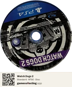 Watch Dogs 2 PlayStation 4, NTSC disc