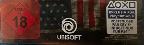 Far Cry 5, the USK square on its front
