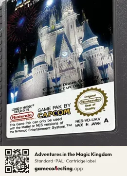 Adventures in the Magic Kingdom Nintendo Entertainment System, PAL cartridge label
