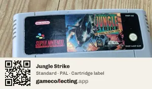 Jungle Strike Super Nintendo Entertainment System, PAL cartridge label
