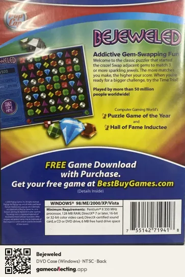Bejeweled Computer, NTSC box back