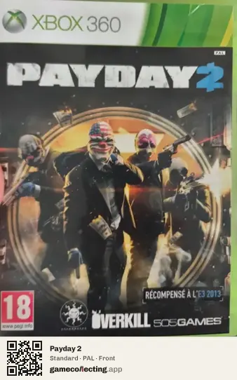 Payday 2 Xbox 360, PAL box front