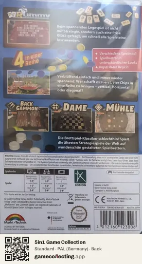 5in1 Game Collection Nintendo Switch, Germany box back
