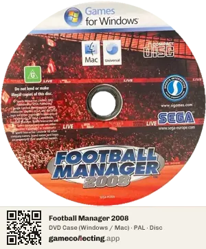 Football Manager 2008 Computer, PAL disc