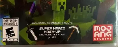 Minecraft, the ESRB box on its front