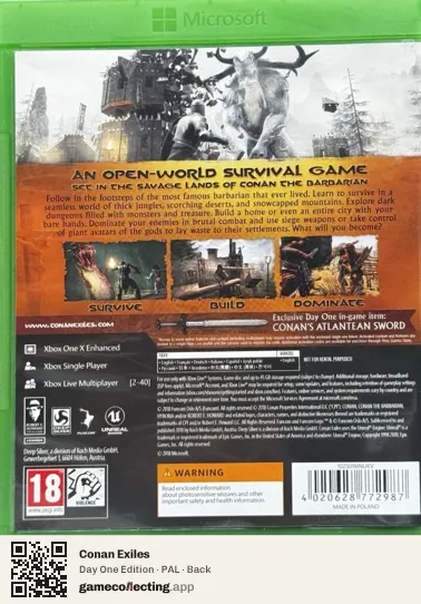 Conan Exiles Xbox One, PAL box back