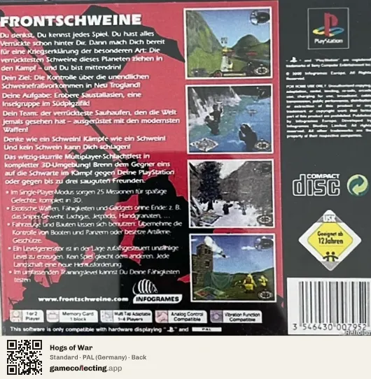 Hogs of War PlayStation, Germany box back