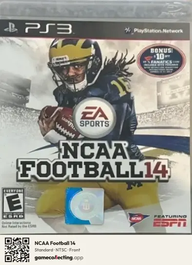 NCAA Football 14 PlayStation 3, NTSC box front