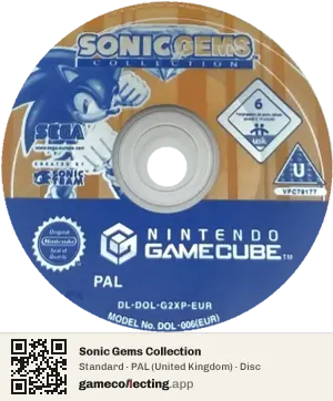 Sonic Gems Collection Nintendo GameCube, PAL disc