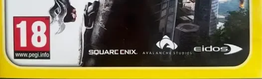 Just Cause 2, the PEGI square on its front