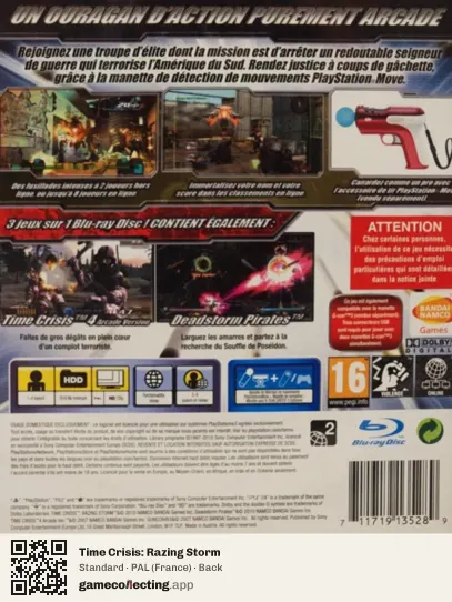Time Crisis: Razing Storm PlayStation 3, France box back