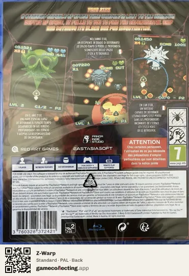 Z-Warp PlayStation 4, PAL box back