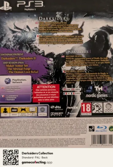 Darksiders Collection PlayStation 3, PAL box back