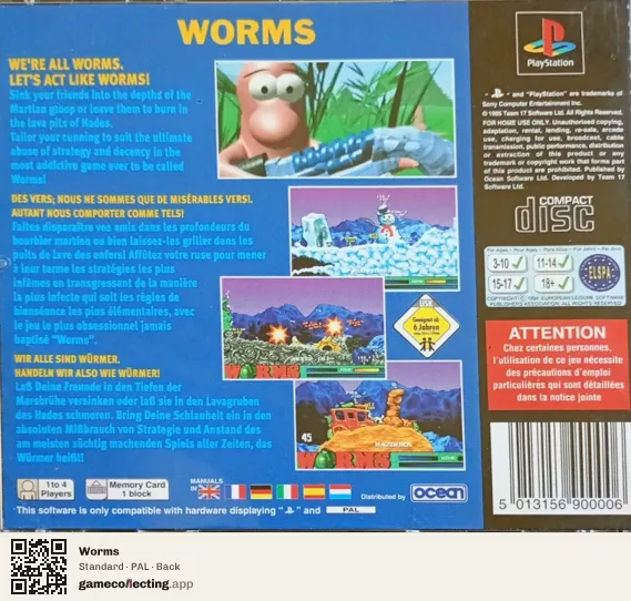 Worms PlayStation, PAL box back