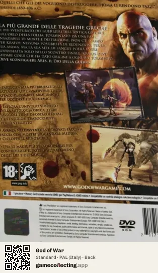 God of War PlayStation 2, Italy box back