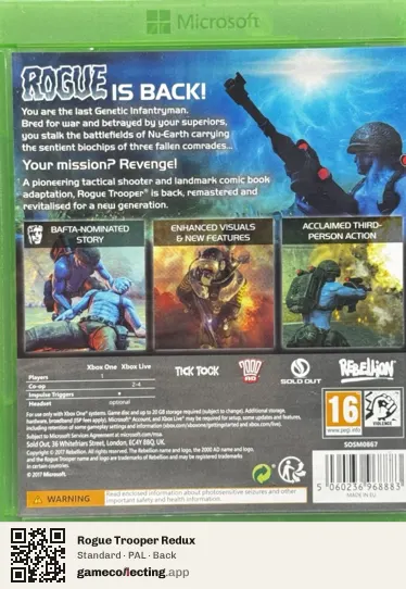 Rogue Trooper Redux Xbox One, PAL box back
