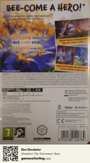 Bee Simulator Nintendo Switch, Germany box back