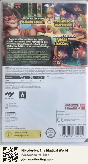 Nikoderiko: The Magical World Nintendo Switch, Germany box back