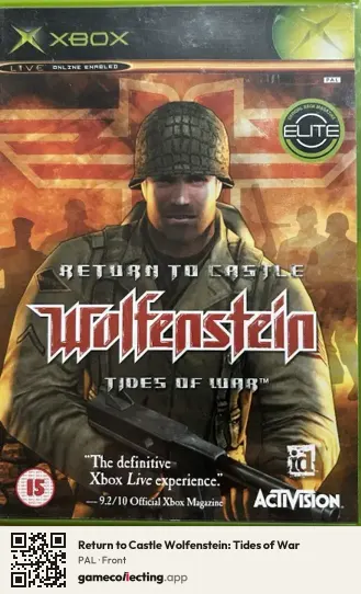 Return to Castle Wolfenstein: Tides of War Xbox, PAL box front