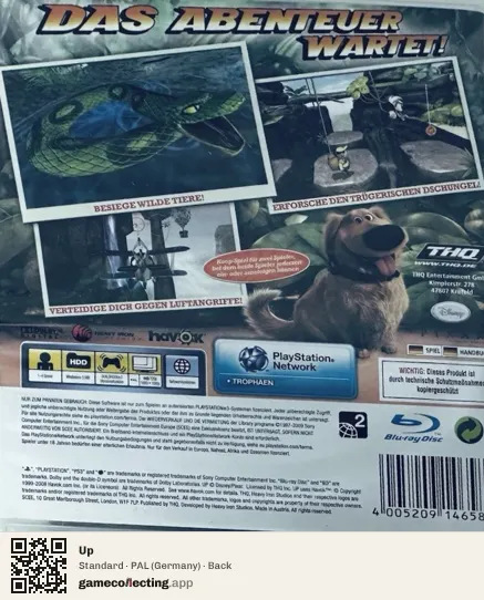 Up PlayStation 3, Germany box back