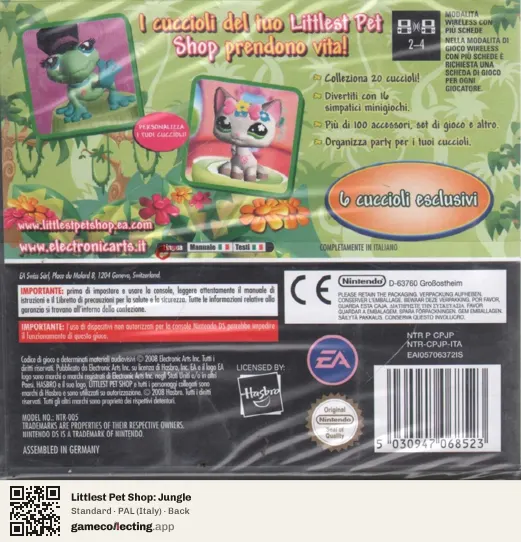 Littlest Pet Shop: Jungle Nintendo DS, Italy box back