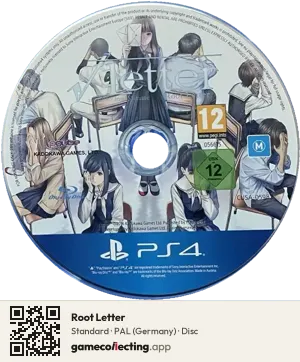 Root Letter PlayStation 4, PAL disc