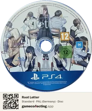 Root Letter PlayStation 4, PAL disc