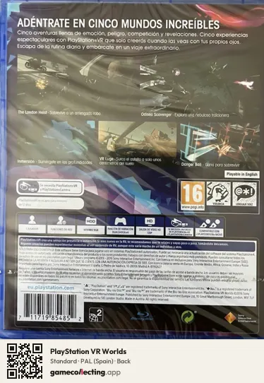 PlayStation VR Worlds PlayStation 4, Spain box back