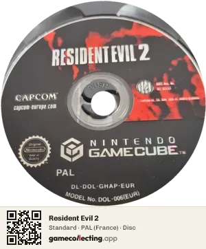 Resident Evil 2 Nintendo GameCube, PAL disc