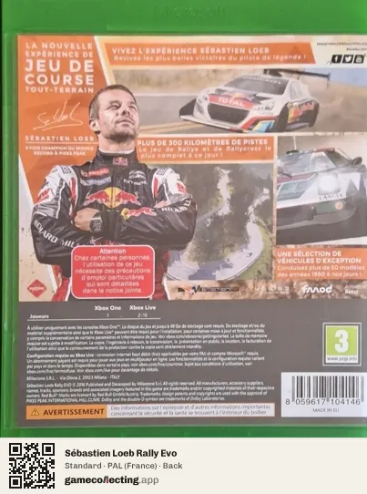 Sébastien Loeb Rally Evo Xbox One, France box back