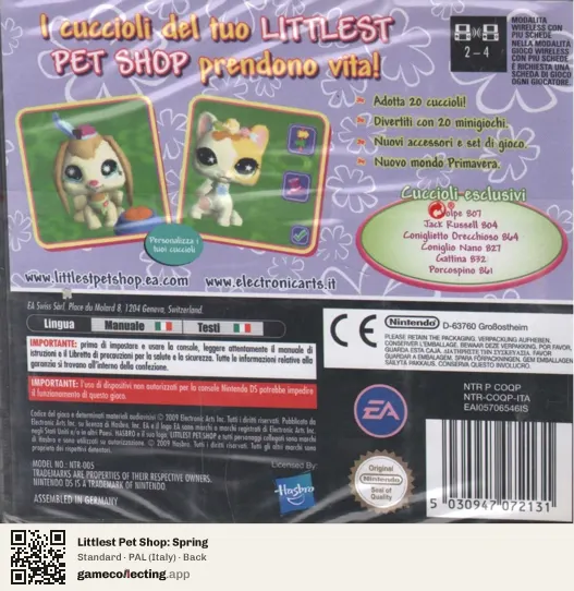 Littlest Pet Shop: Spring Nintendo DS, Italy box back
