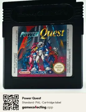 Power Quest Game Boy Color, PAL cartridge label